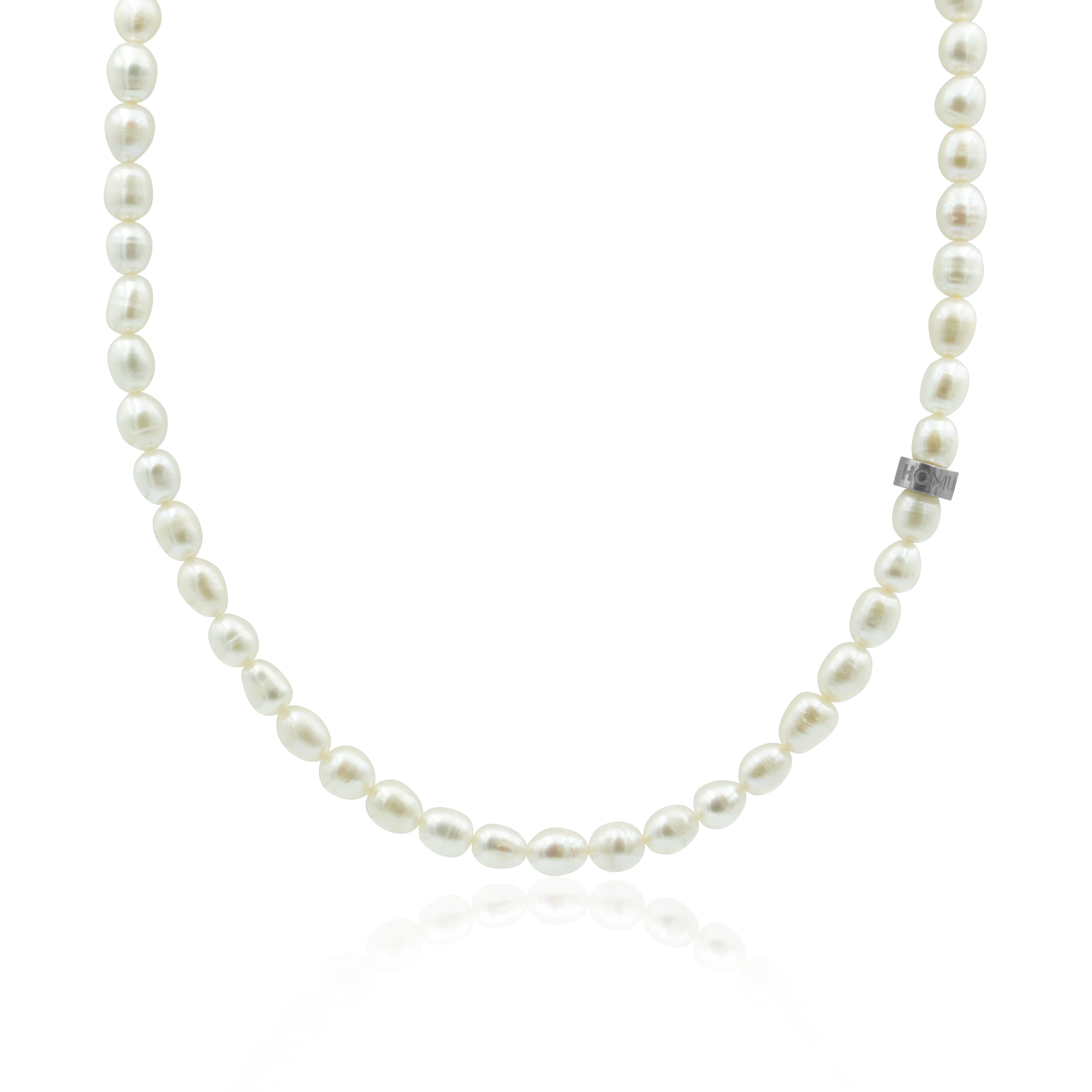 Japanese Lake White Pearl Necklace ~7mm