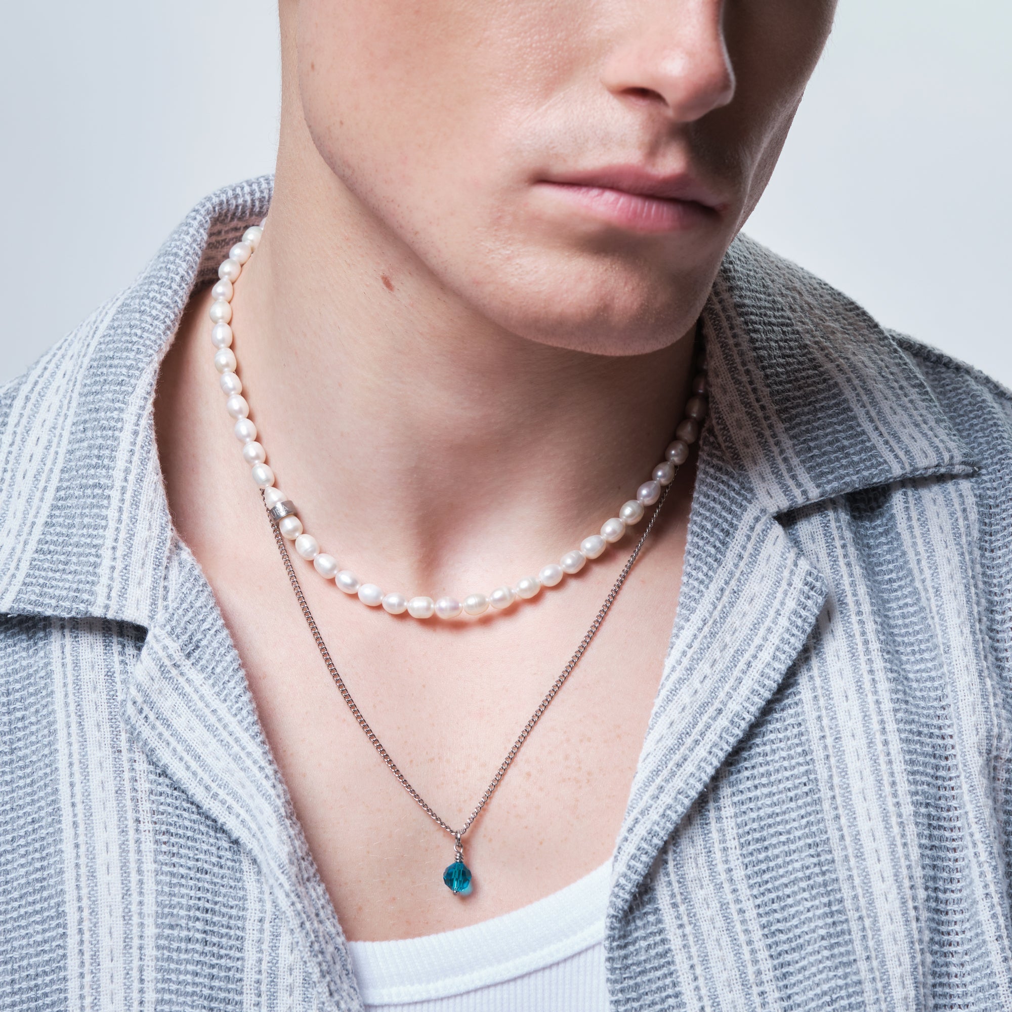 Japanese Lake White Pearl Necklace ~7mm