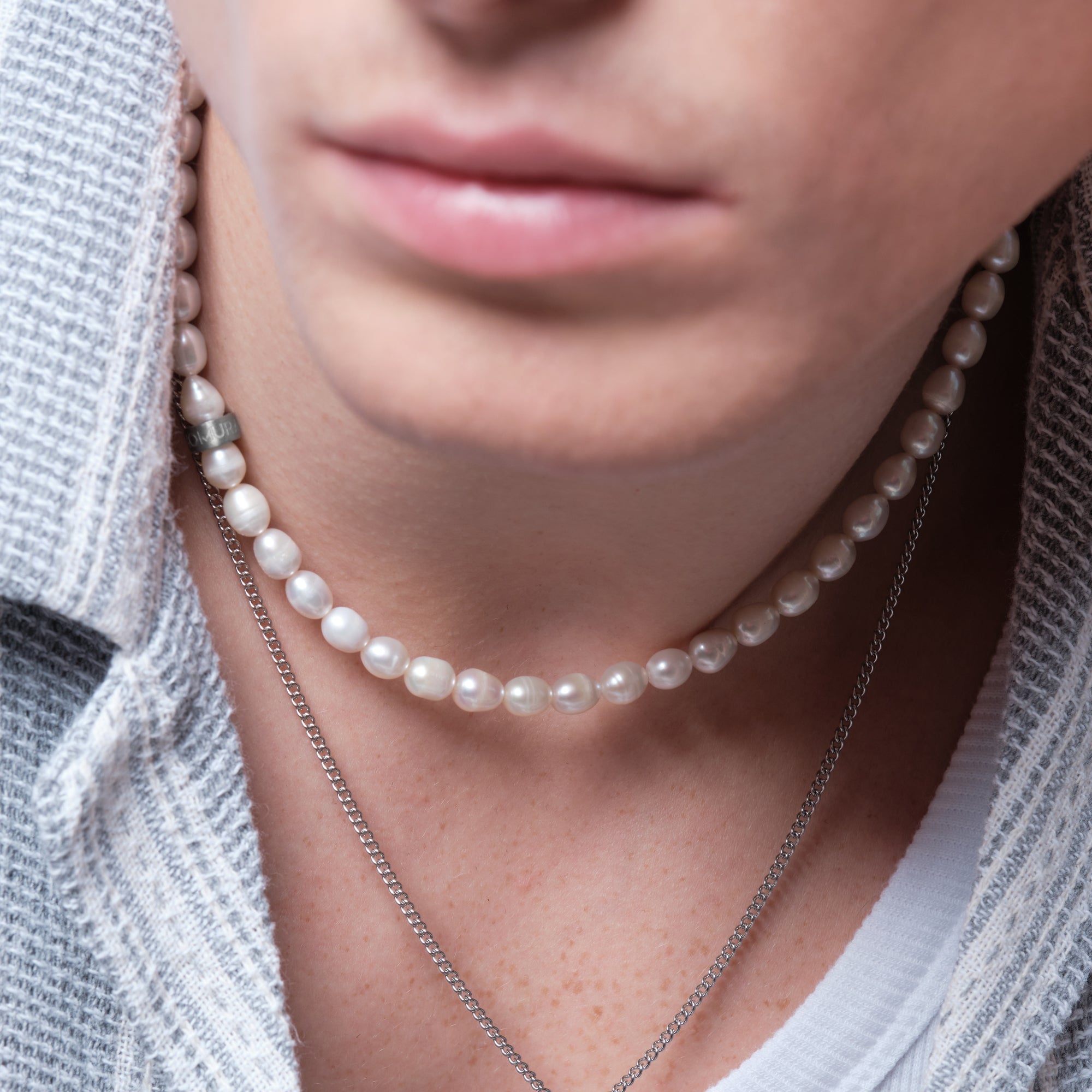 Japanese Lake White Pearl Necklace ~7mm